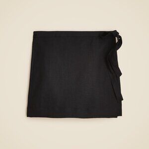 J. Crew Wrap Skirt in Linen Black